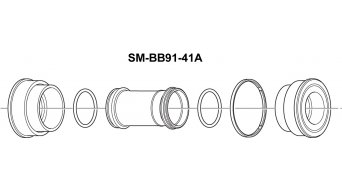 Shimano MTB Press-Fit movimento centrale 41mm SM-BB91-41A Shimano MTB Press-Fit movimento centrale 41mm SM-BB91-41A