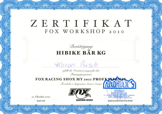 FOX RACING SHOX 2011