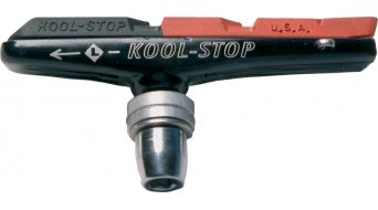 Kool-Stop Linear Pull V- type brake shoes, Holder with dual compound, black/salmon Kool-Stop Linear Pull V- type brake shoes, Holder with dual compound, black/salmon