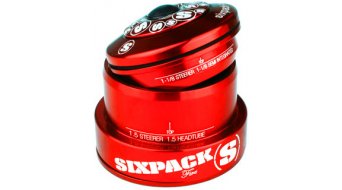 Sixpack Fire Steuersatz tapered red polished anodized (ZS44/28.6 I EC49/40) Mod. 2016 Sixpack Fire Steuersatz tapered red polished anodized (ZS44/28.6 I EC49/40) Mod. 2016